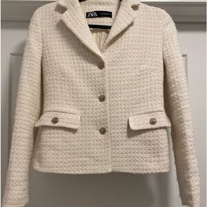 Zara white jewel button blazer! Size small!